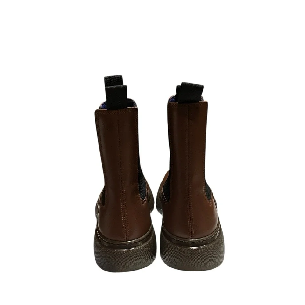 Burberry Creeper Chelsea Boots Walnut 39 EU / 6 US‎ Men's Leather MSRP $1290
